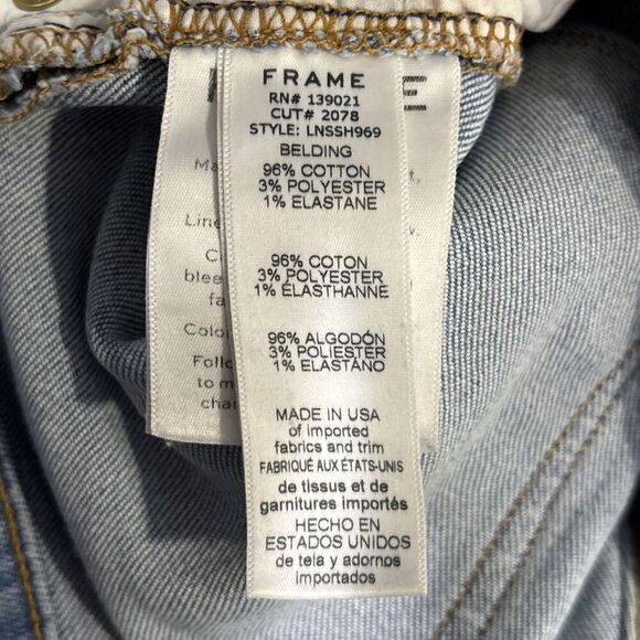 FRAME Jeans Size 27 Le Nouveau Straight Stiletto Hem Jeans Denim Distressed - Picture 9 of 16